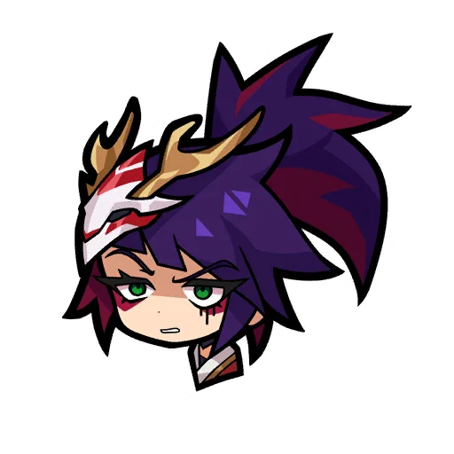 Here are Akali's skin stickers. Silverfang and Blood Moon