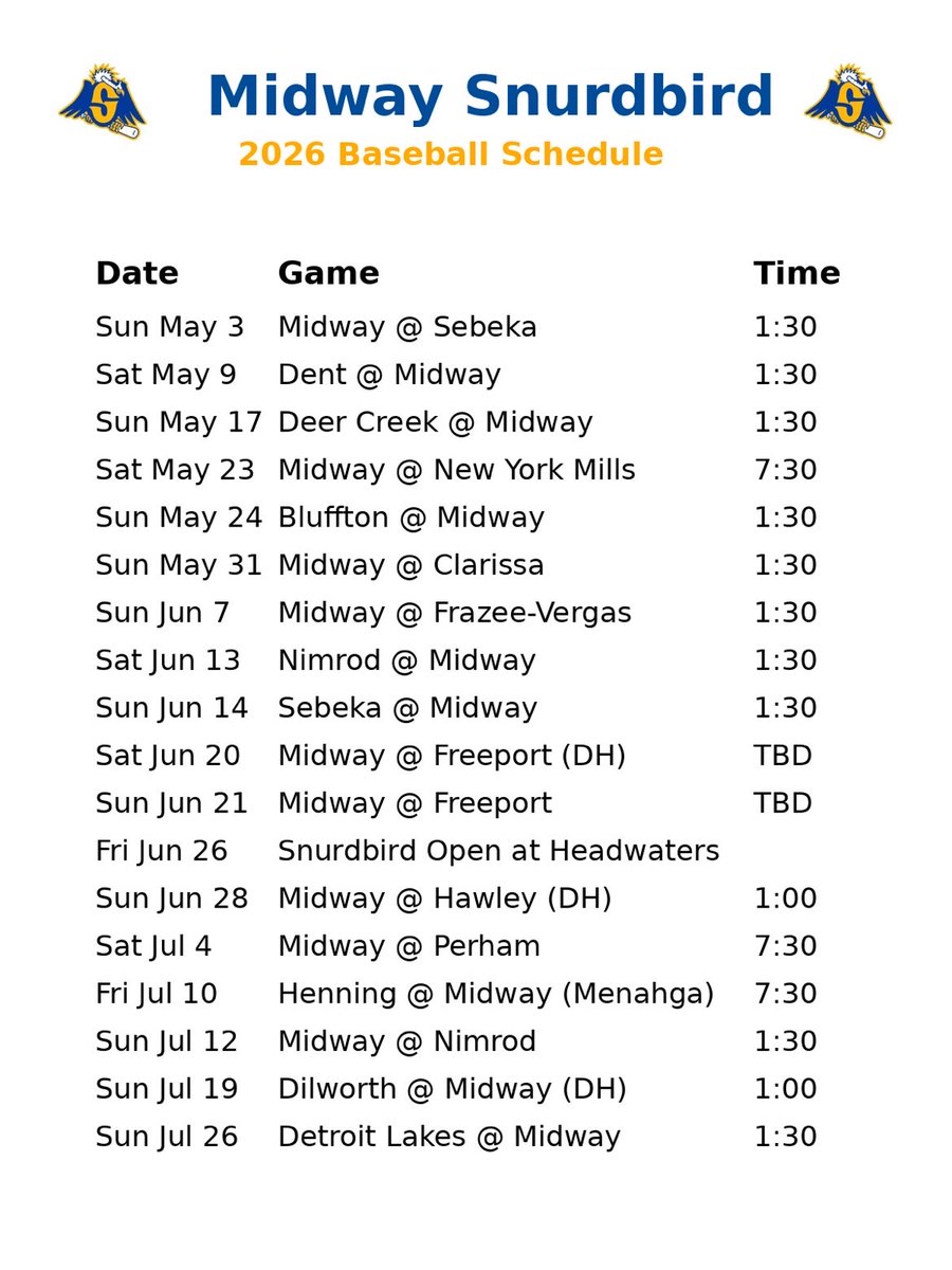 Midway Snurdbirds tweet media