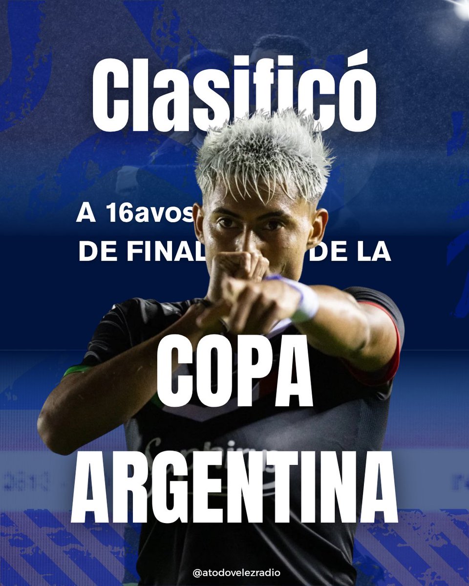 💙 #Vélez clasificó a 16 avos de final de la Copa Argentina 2026 🏆