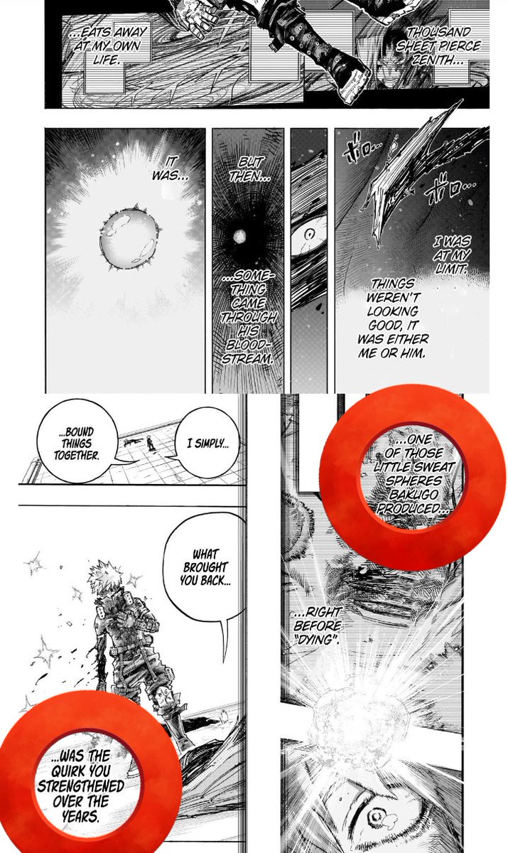 shipwallinmyrm's tweet photo. So Katsuki was truly close to dying but his quirk restarted his heart. I looked back and the only reason his sweat dropped from his hand into his open chest was because he was reaching out while thinking of Izuku.

Izuku loving him got him killed but loving Izuku brought him back https://t.co/HTUzS6PnyI