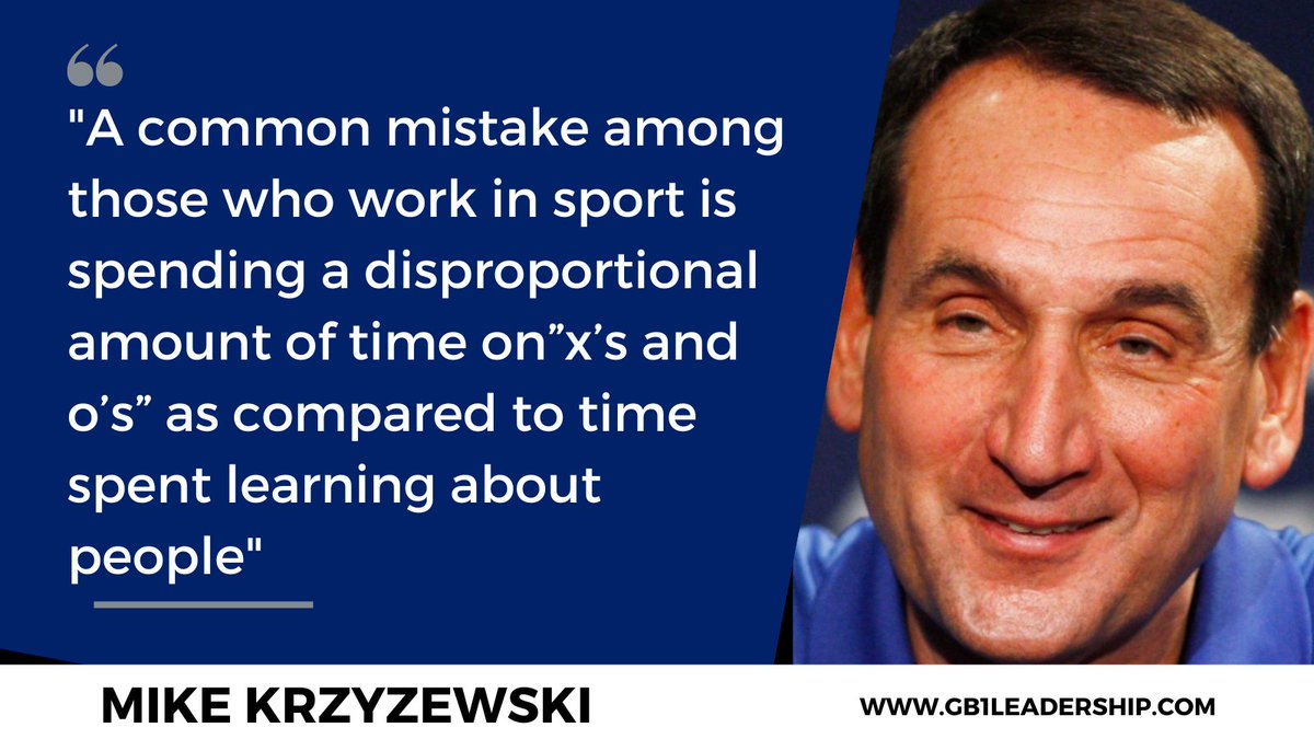 GregBerge's tweet photo. Coach K keeps it real:

“A common mistake among those who work in sport is spending a disproportional amount of time on ‘x’s and o’s’ as compared to time spent learning about people.”

It’s always about people first. 🙌 https://t.co/UrRQWAdW3s