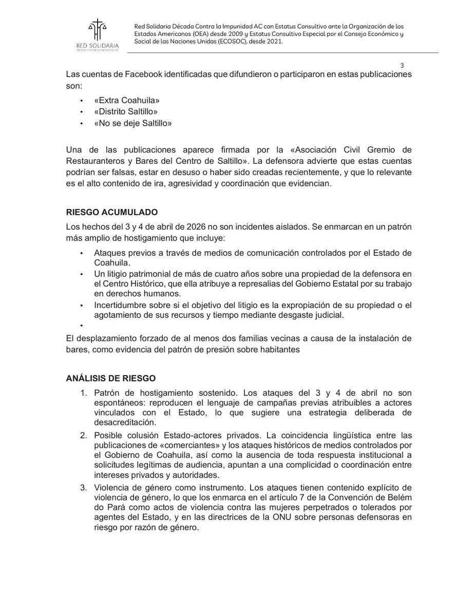 Red Solidaria Década Contra la Impunidad AC tweet media