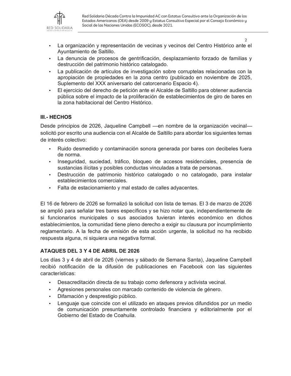 Red Solidaria Década Contra la Impunidad AC tweet media