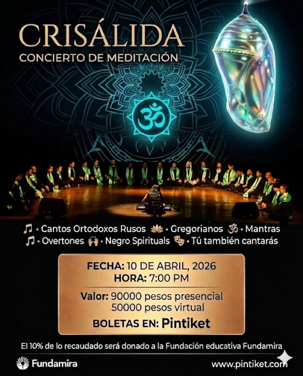 TTdeTeatro's tweet photo. Una experiencia musical transformadora en Medellín

📅 Viernes 10 de abril · 7:00 PM
📍 Teatro CES – El Poblado
🎟️ ENTRADAS:

🟡 Experiencia presencial → $90.000

🔵 Transmisión online → $50.000

👉Entradas PINTIKET
https://t.co/rEfmwwe8Yc

Info en el WhatsApp 
302 3171585 https://t.co/EFmxNKsdD0