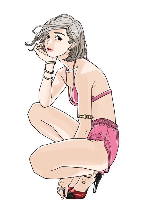 背筋をピンと張っているポーズってかっこいいし描きやすい。自信がなくなった時はそういうポーズを描いて気分を上げるようしてる でもこういう肩が内側に入っていたり、背中が丸まってちょっと背中側が見えているポーズも好きなんだけどめっちゃ難しいよね