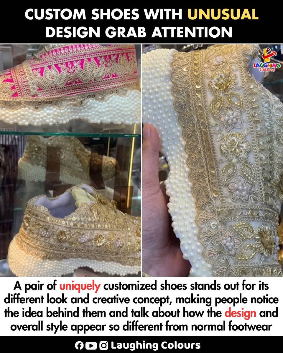 LaughingColours's tweet image. Unique shoes grab attention 👟

#Fashion #CustomDesign #Style #Creative