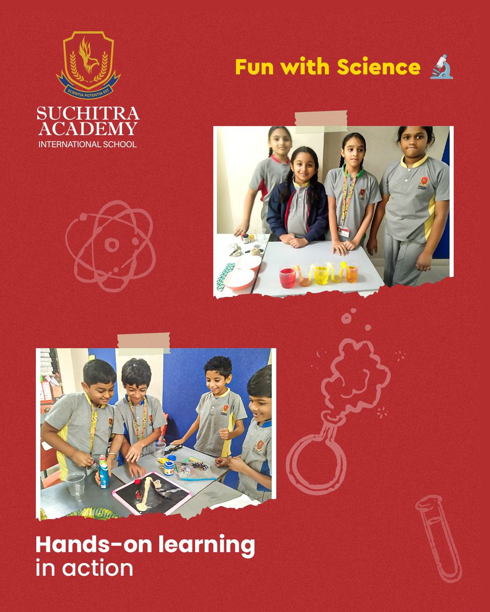SuchitraAcad's tweet image. Where curiosity meets discovery!
Hands-on experiments helped our learners think, question, and explore the world through science. A reminder that science goes beyond textbooks it’s a way of understanding the world around us.

 #CuriousMinds #STEMLearning #Suchitraacademy