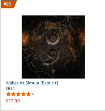 US_ATIN's tweet photo. 💥Look at that! Wakas At Simula album is still charting at #57 on the US iTunes Pop Albums chart. 🎊

Amazon Hot New Releases 
4/7/2026 11:42PM EDT 
🔹New Releases in Pop 
#38 - Wakas At Simula [Clean]
#90 - Wakas At Simula [Explicit]

What a surprise! 🥳
#53 Simula At Wakas: Kickoff Concert Album 

Now, the question is—who's buying? US-based A'TIN, SB19 fans, new supporters, or casual listeners? Sige nga hulaan nyo? 😄

@SB19Official #SB19 
#SB19WakasAtSimula 
#WakasAtSimula