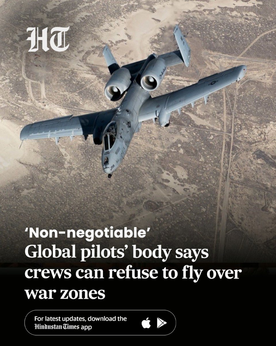 ashokmalik's tweet image. #Pilots must be given a "final and non-negotiable" say allowing them to refuse to fly over or within #conflict_zones without influence from commercial pressures, global union group International Federation of Air Line Pilots' Associations (IFALPA) said.
hindustantimes.com/world-news/non…