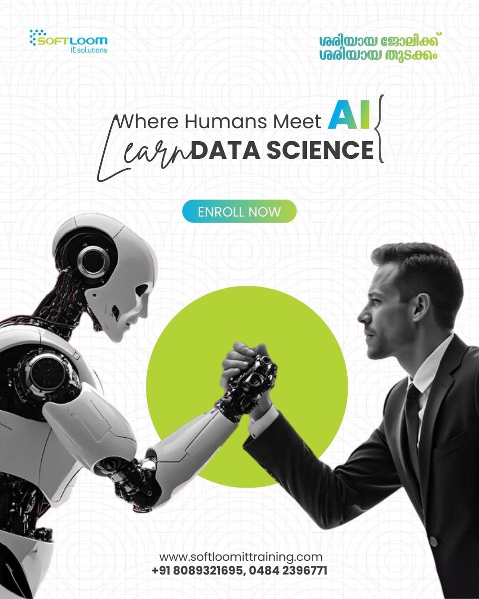 kn_ryan90805's tweet photo. Don’t just use technology—master it. Learn AI &amp; Data Science now
https://t.co/LKQQr9YYrm

#softloomitsolution  #datascience   
#traininginkochi https://t.co/ZAHf7Dn1xM
