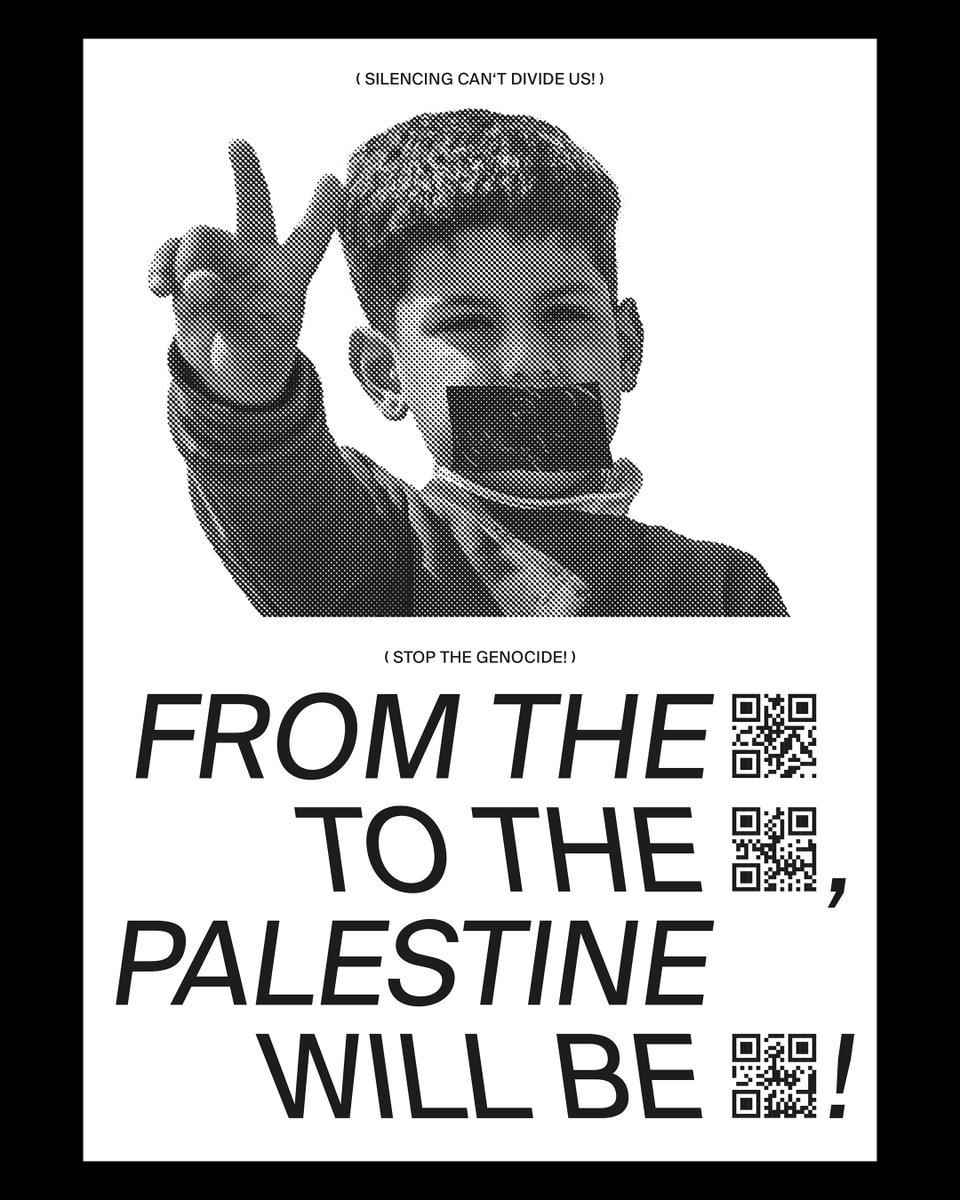 AntifaGraphics's tweet photo. Silencing can't divide us!

New poster in different color versions just dropped on our website. You can always download, edit or print them and do whatever you want with it. Download here: https://t.co/1UoSNGhpIr

#freepalestine #freegaza #antifagraphics #antifascism #leftistart https://t.co/ac93Tbvict