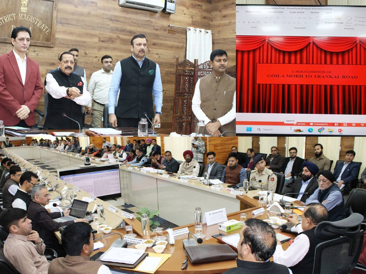 NCktwr's tweet photo. Hon’ble MP Sajjad Ahmed Kichloo attended DISHA meet chaired by MoS PMO Jitendra Singh; key development issues discussed..
@JKNC_
@KichlooSajjad https://t.co/6bRkrlTjs7