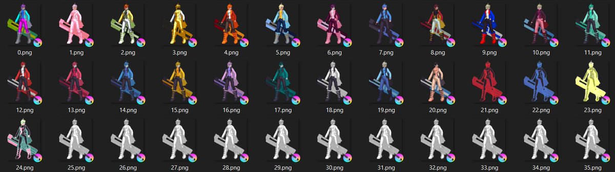 I think I'm cooking on these custom colors. Some of them are references, let me know if you spot any