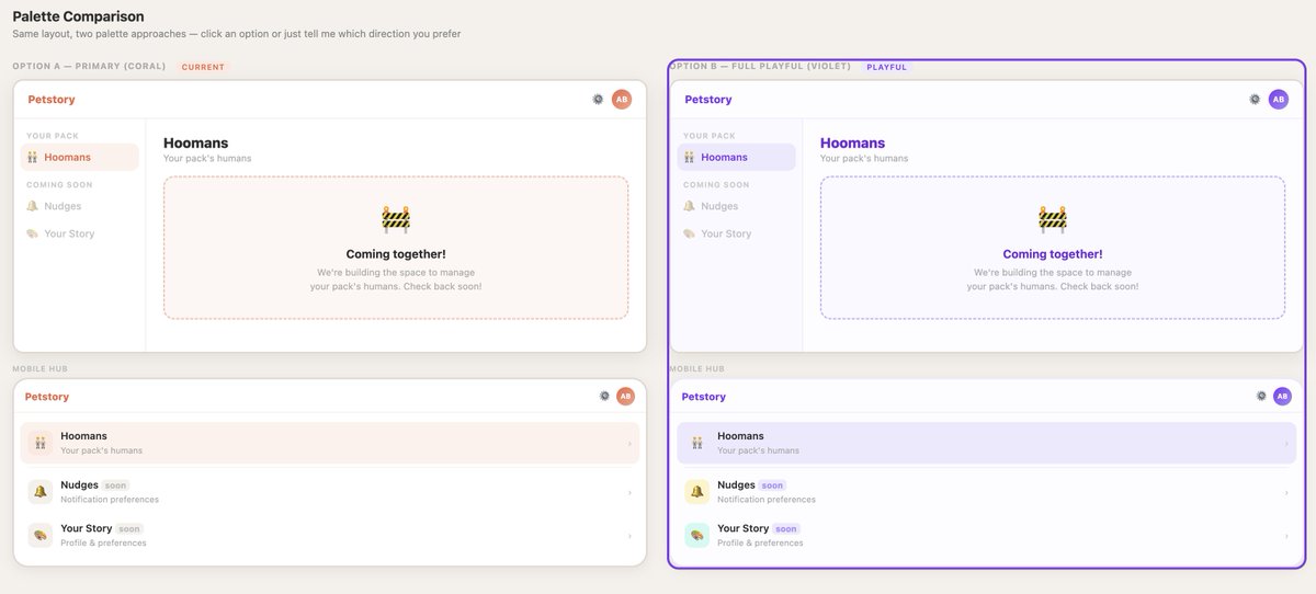 avishek_703's tweet photo. If you are solution architect the best @Claude code visual design superpower is you best friend! 
Petstory taking shape with it👇🏼
We're playful!!! https://t.co/Sw3UDVEN15