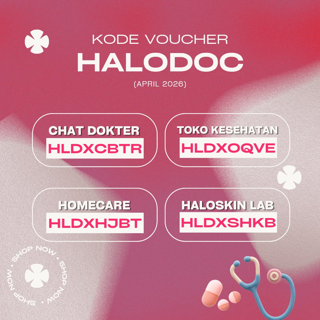 heartyicha's tweet image. KODE VOUCHER HALODOC APRIL 😍🤍
Jangan lupa input kodenya ya guys~

Chat Dokter
🎟 Voucher: HLDXCBTR 

Beli Obat
🎟 Voucher: HLDXOQVE

Homecare by Halodoc
🎟 Voucher: HLDXHJBT 

Haloskin Lab
🎟 Voucher: HLDXSHKB

#kupon #zonauang #promo
