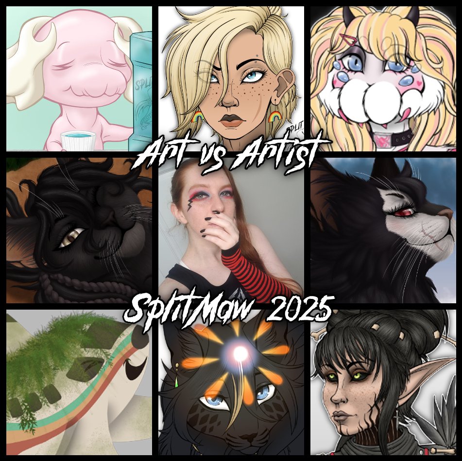 SplitMaw's tweet photo. Art vs Artist - 2025

We're going to pretend I didn't procrastinate on making one of these for almost four months. . .

Art © Me
Characters © Respective Owners

[ #artmeme #artvsartist2025 #artvsartist ] https://t.co/KWcn7X7TaL