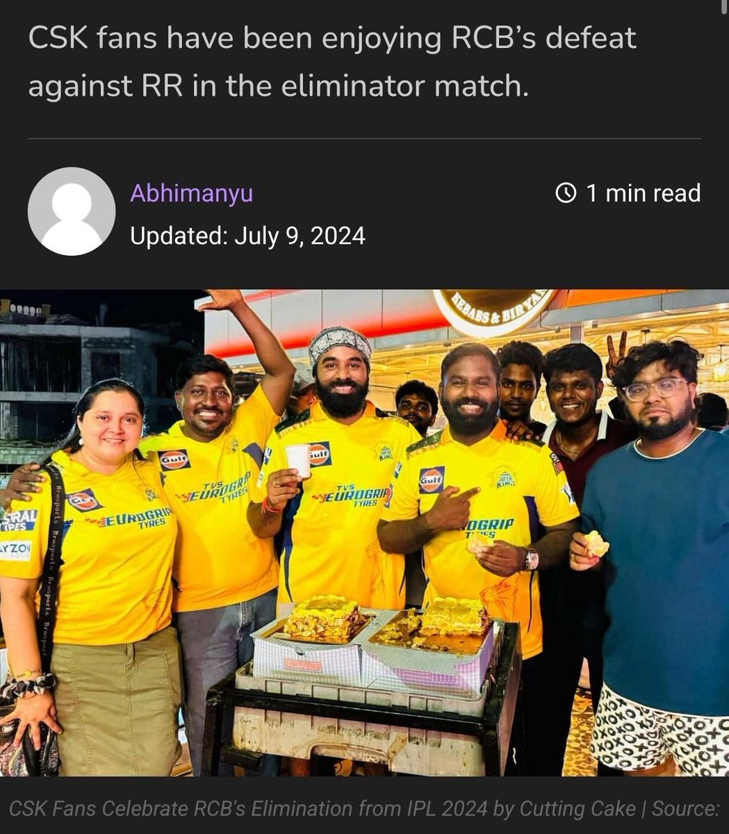Vineethian's tweet image. Small Team #CSK Celebrating #RR win against #RCB 😌💛
