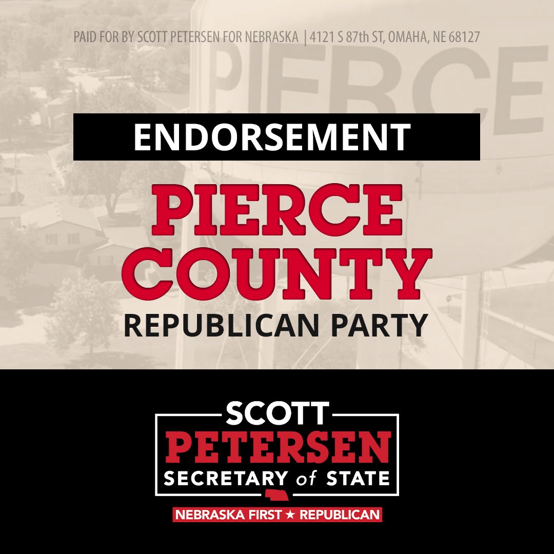PetersenForNE's tweet photo. Hat trick.

Pierce County makes three endorsements tonight.

Appreciate the support from the Pierce County Republican Party.

Let’s keep working toward May 12. 🇺🇸

#NebraskaFirst 🇺🇸 https://t.co/xnWTb0IXP7