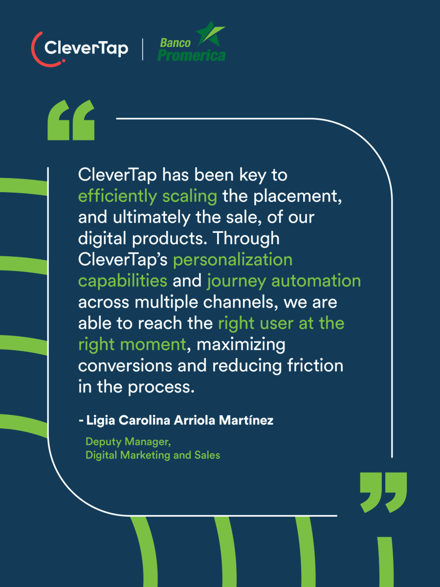 CleverTap's tweet image. Those numbers didn’t climb by accident. 👀

Here’s what Ligia Carolina Arriola Martínez from @promericagt says about CleverTap:

Read the full case study: bit.ly/484DIG5

#CleverTap #BancoPromerica #FintechGrowth #CustomerEngagement #DigitalBanking