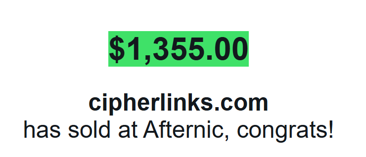 FomoKing_'s tweet photo. Sold cipherlinks .com at Afternic. https://t.co/018FAXqfSa