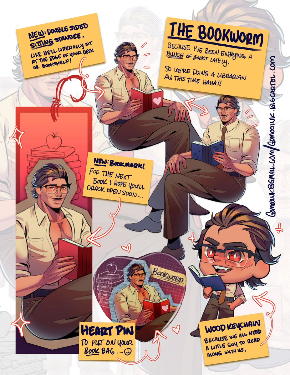 gomooink's tweet photo. inspired by my current audiobook addiction.

librarian miguel au merch dropping soon 📚 https://t.co/Un3fDheKHK