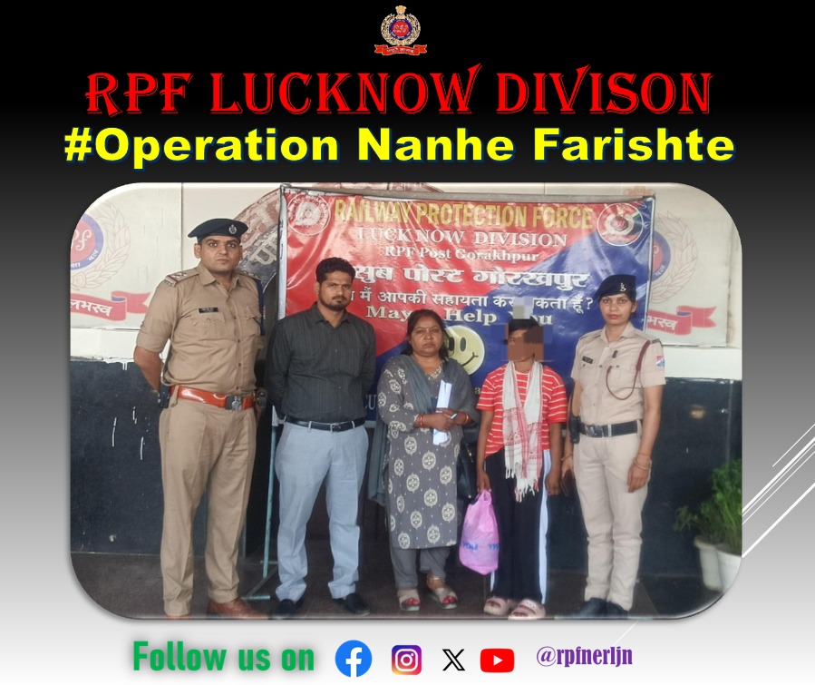 rpfnerljn's tweet image. #OperationNanheFarishte
"Every child deserves safety, care, and a secure future."
#RPF Post Gorakhpur 👮‍♀️ rescued a minor girl 15 yrs found in distressed condition  at PF-4 and later safely handed her over to Childline on 07.04.26
#ChildSafety #RPFIndia 
@rpfner @drmljn @rpfpcstp