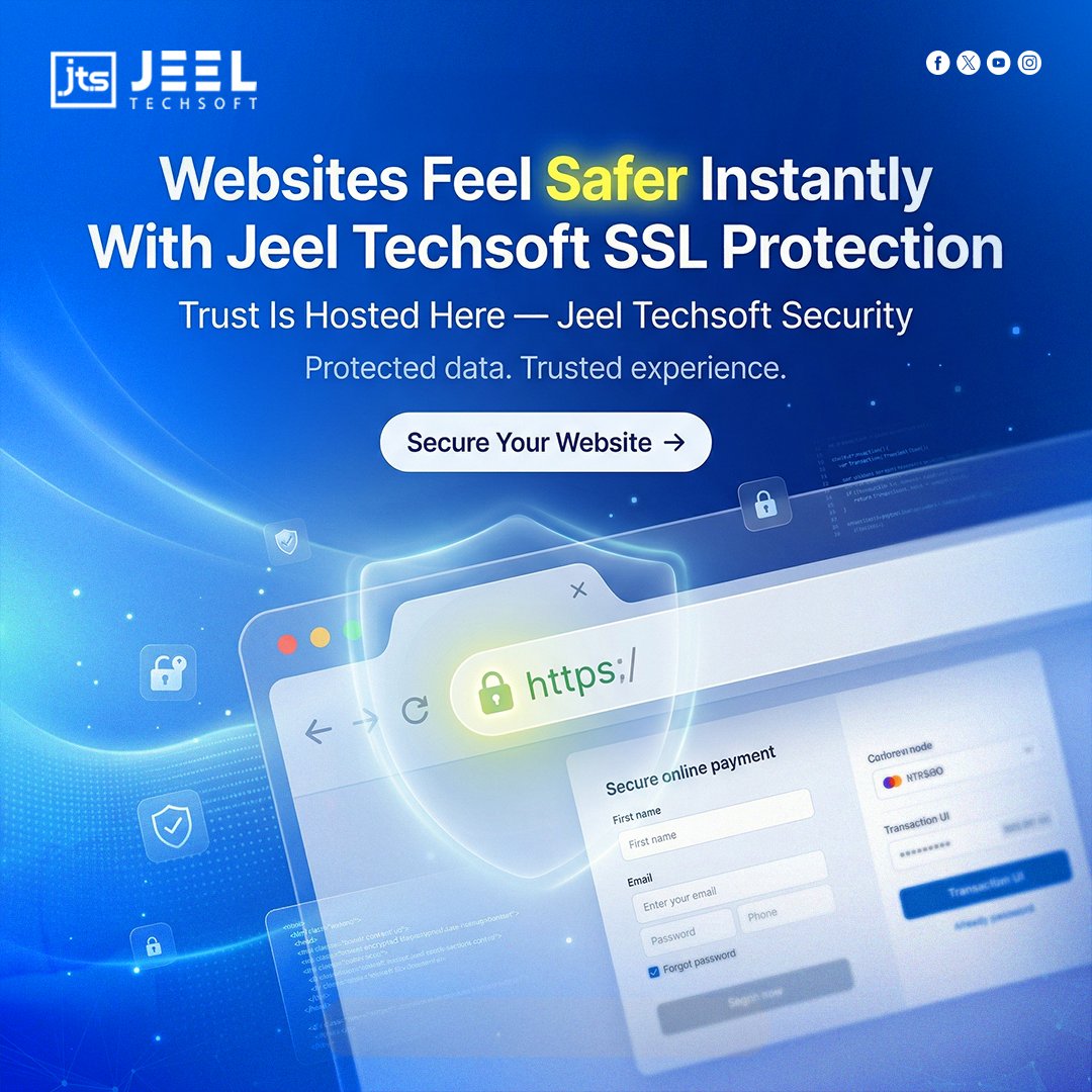 JeelTechsoft's tweet image. Visitors judge website trust in seconds. 🔐
Secure connections protect data and build user confidence online. 🌐

Learn more: jeeltechsoft.com/hostings/ssl

#WebsiteSecurity #SecureConnections #DataProtection #OnlineSafety #JeelTechsoft