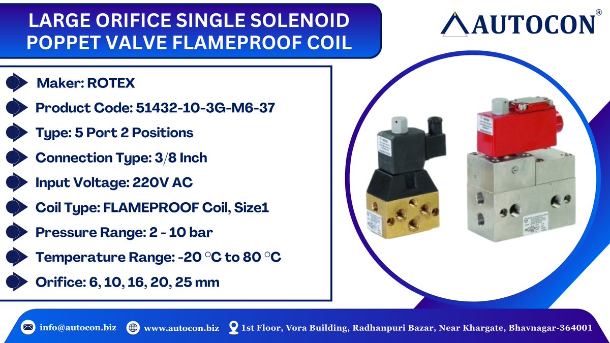 Autocon_Inst's tweet photo. 🚀 Upgrade your system with our Flameproof Solenoid Valve!
Reliable. Safe. Efficient.

📩 Contact us: info@autocon.biz
🌐 Visit: https://t.co/egrmcTbqTB

#Automation #Engineering #autocon #ecommerce #industrialautomation #solenoidvalves #flameproof #EngineeringSolutions https://t.co/RWdIQZGSsn