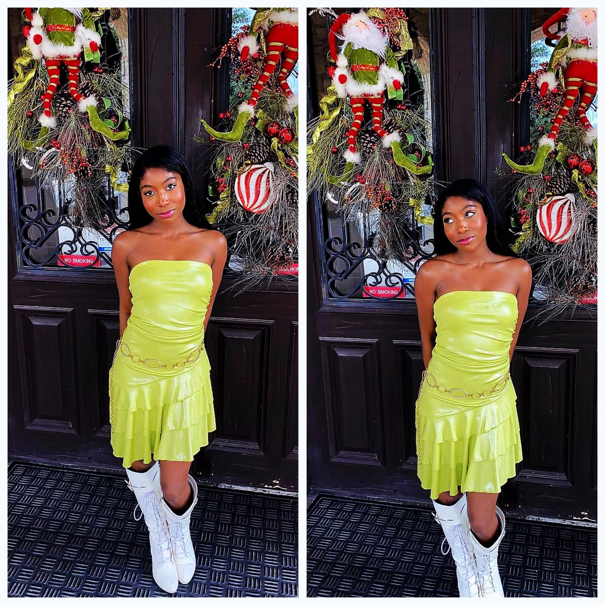 tintedlavendear's tweet photo. Oh sounding like this AND being able to pull off green?! My campaign will never end. This is Princess Tiana. Look no further @DisneyPlus. #TabyanaAli https://t.co/UVWVr6B1j4