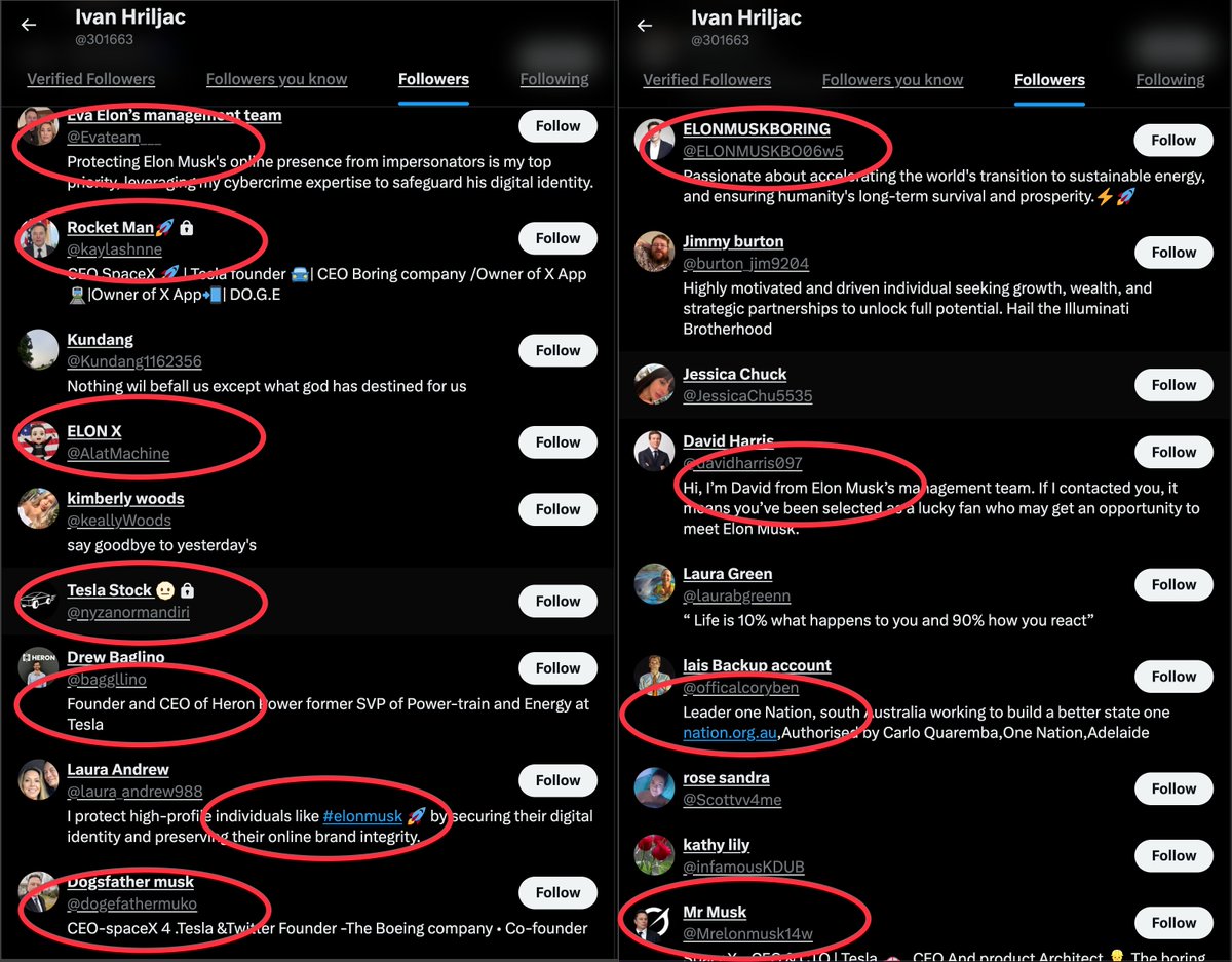 TheNoisyTrunk's tweet photo. Another One Nation cooker troll farm - This is costing them a fortune, troll after troll THE ONLY ONES SUPPORTING One Nation.

Followers IDENTIFIED = 98% Cross match with other we have documented.

Elo;ns
$ Giveaways
Fake ON accounts (Cory and Pauline)
USA accounts

THIS IS THE "WAVE" of 'support' One Nation has - It's manufactured BULLSHIT. 600+ accounts already cross matched.

Nice try cookers.