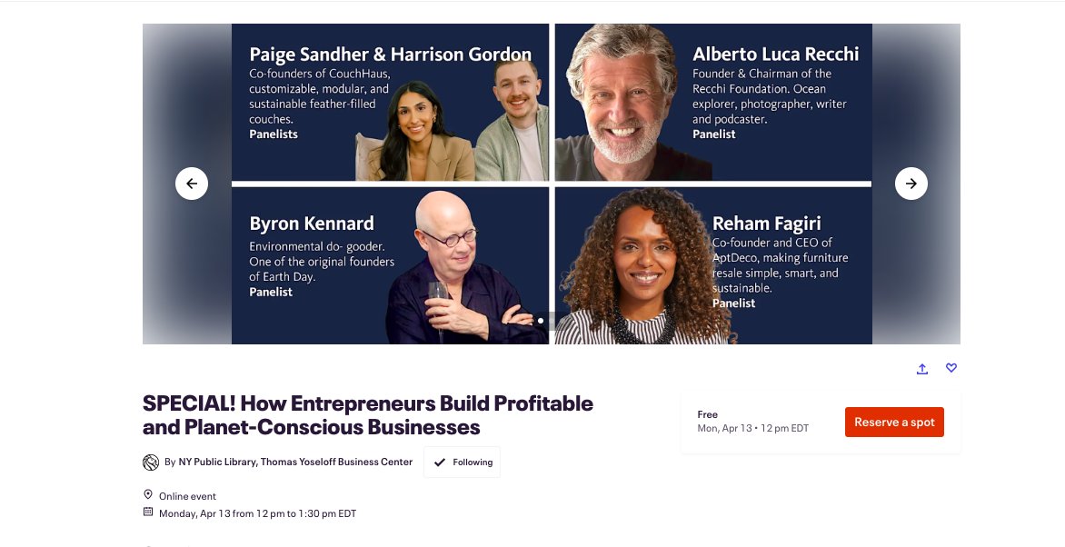eventbrite.com/e/special-how-…

#NYPL #sustainability
#nycbusiness #newyorkcitybusiness
#entrepreneur #nycentrepreneur
#monday #success #earth #earthmonth
#April #planet #profit #profitability
#environment #startup #nycstartup
#business #innovation #betterfuture