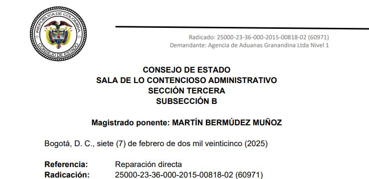 RESPONSABILIDAD DEL ESTADO POR DAÑOS DERIVADOS DE MEDIDAS CAUTELARES EN PROCEDIMIENTOS ADMINISTRATIVOS, CUANDO EL INVESTIGADO RESULTA ABSUELTO.

El Consejo de Estado declaró responsable a la Dirección de Impuestos y Aduanas Nacionales por los perjuicios causados a la Agencia de