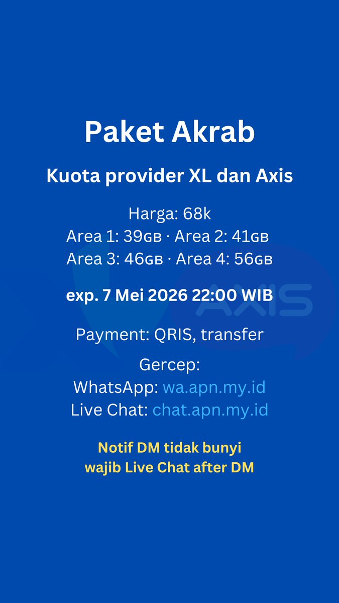 Telda » WTS Netflx | Paket Akrab, CV pulsa XL Axis tweet media
