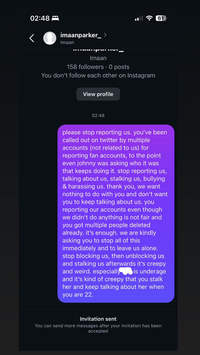 sabscupid's tweet photo. @close2sadie since you won’t stop reporting the johnny fandom and trying to get everyone deleted, we are all publicly asking you to stop this. we tried reaching out in DMS multiple times, but no reply. stop reporting the johnny fandom‼️ https://t.co/rxUDHKGG1e