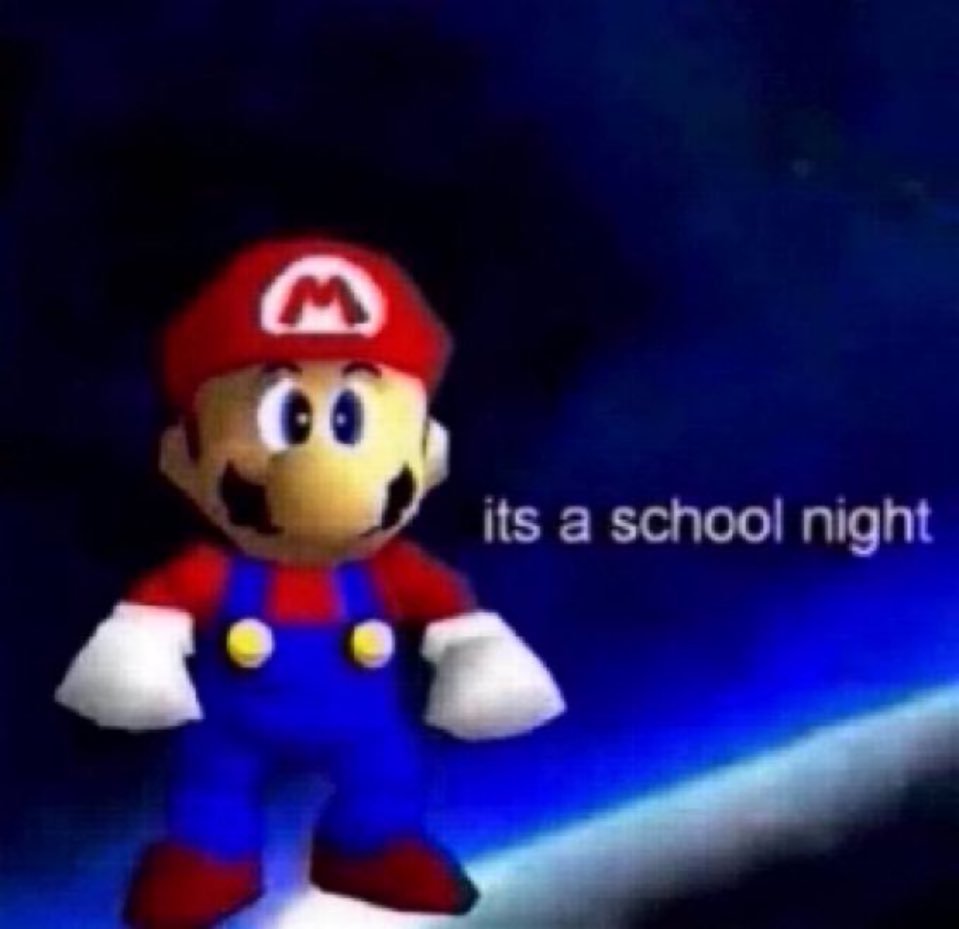 Mario Reminding You It Is A School Night tweet media