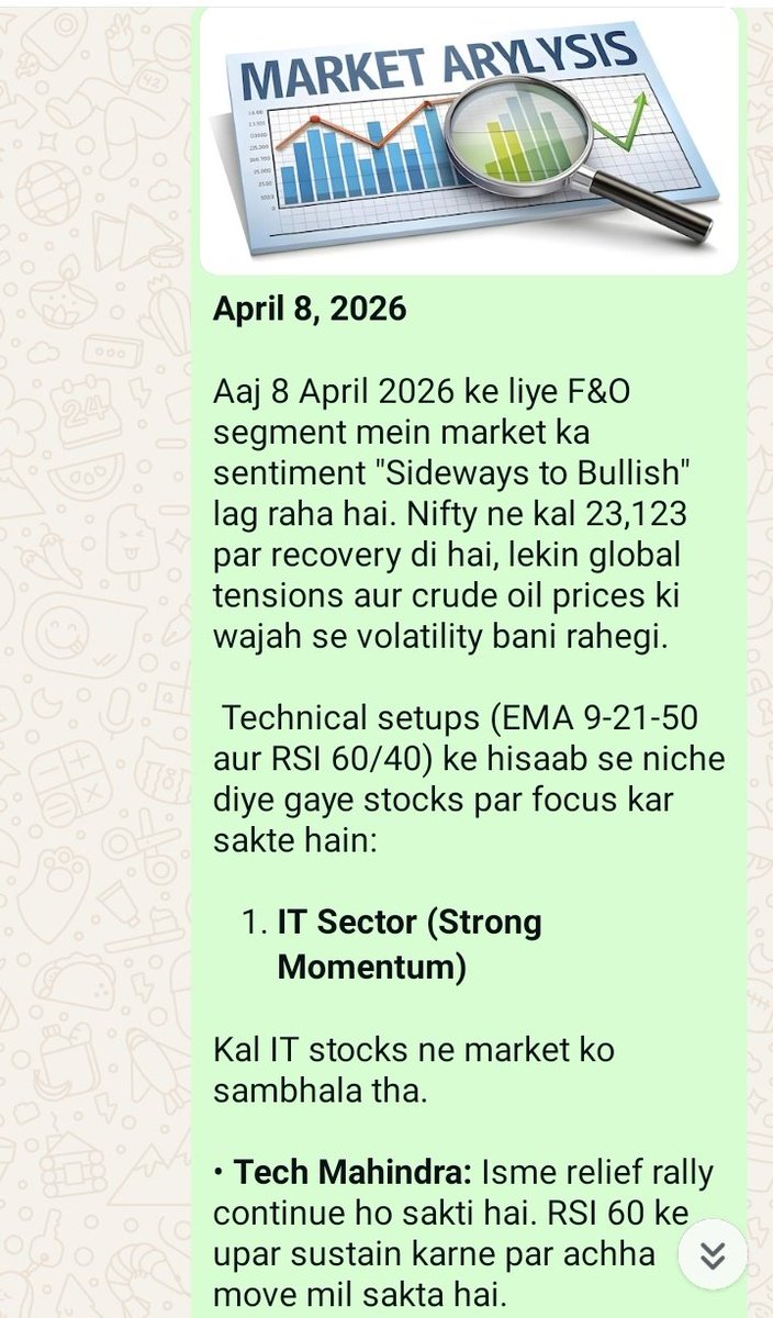 Helpinghandsptg's tweet photo. 08 APRIL 2026
Quick Look &amp; Add Your Watchlist 

#Boc #Stock #Nifty50 #BankNifty #Sensex #StockAnalysis #Intraday #Brackout https://t.co/nfETaPjUKQ