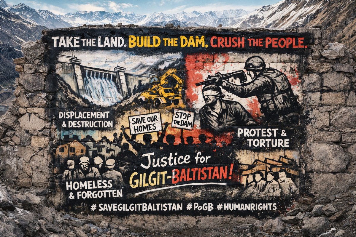AbidaKhan593687's tweet photo. Take the land. Build the dam. Pose for headlines. Torture those who protest. This is the reality of "development" in Gilgit-Baltistan. Thousands strandedg, communities crushed. Basic justice demands should never require this. #SaveGilgitBaltistan #PoGB #HumanRights https://t.co/ltfGtOsMvk