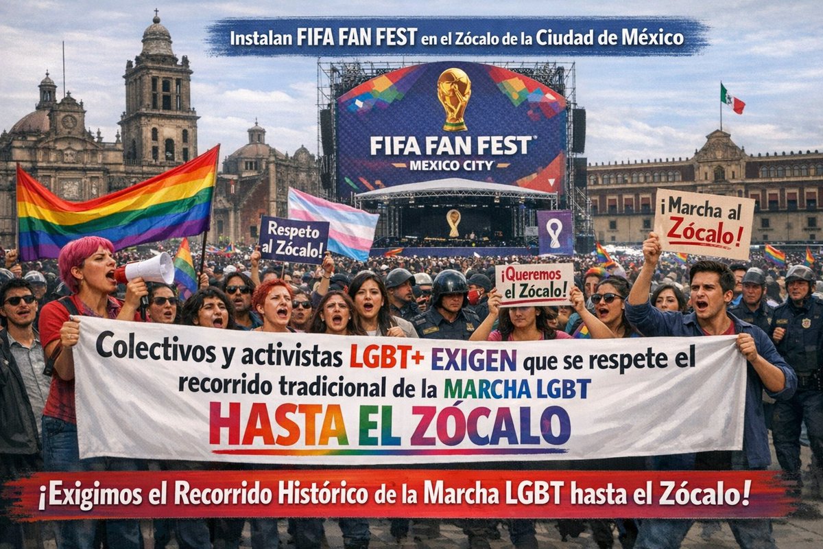 anodis's tweet photo. ¡La Marcha del Orgullo LGBT tiene que llegar al Zócalo!

Colectivos y activistas defienden el carácter ciudadano de la #MarchaLGBT y custionan decisiones del @GobCDMX 

#MarchaDelOrgullo 🏳️‍🌈🏳️‍⚧️ #CDMX 

https://t.co/1c56eowIwW https://t.co/yA6NoZjXpW