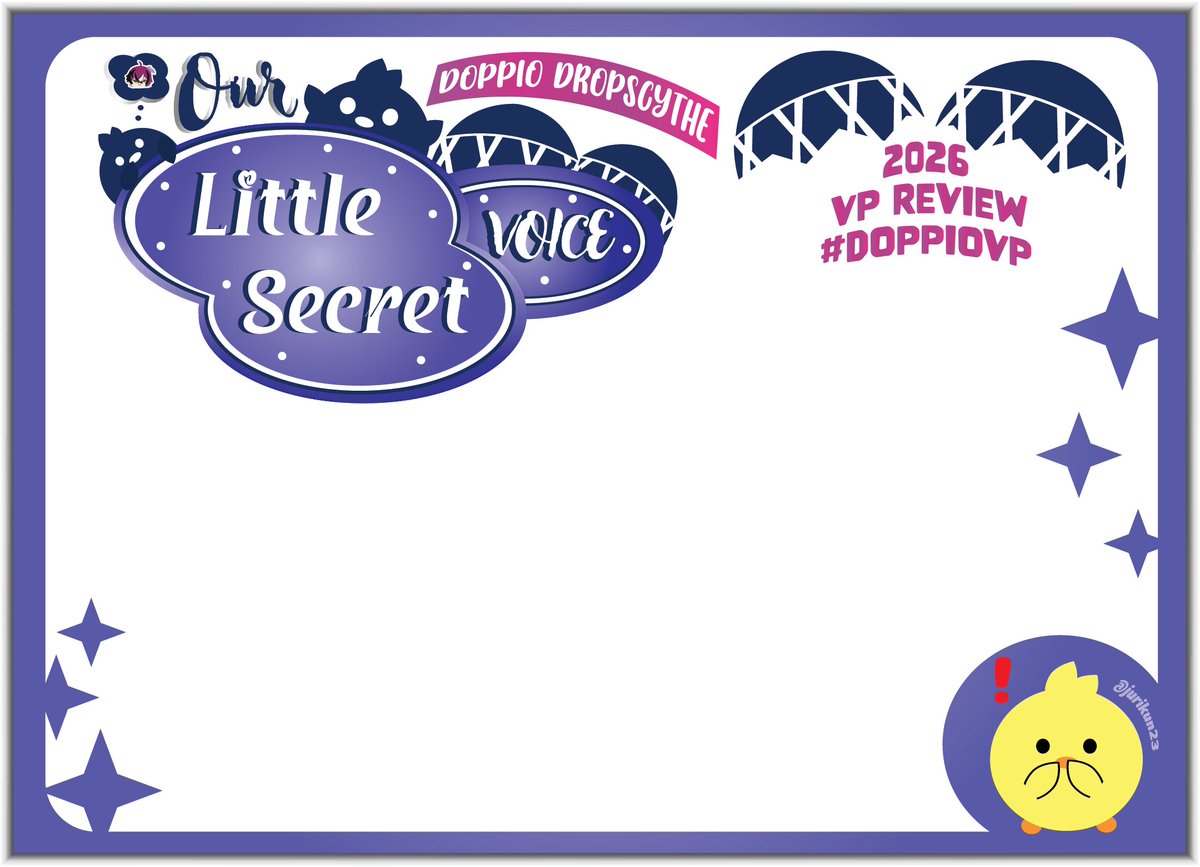 Hello Scythekicks and everyone! I made a vp review template for 🐣's "Our Little Secret Voice" VP, which is going to be released on April 9th PDT (10th in JST). Feel free to use the template but plz you don't have to credit me. Use it or not, plz put your thoughts on his vp. TY!