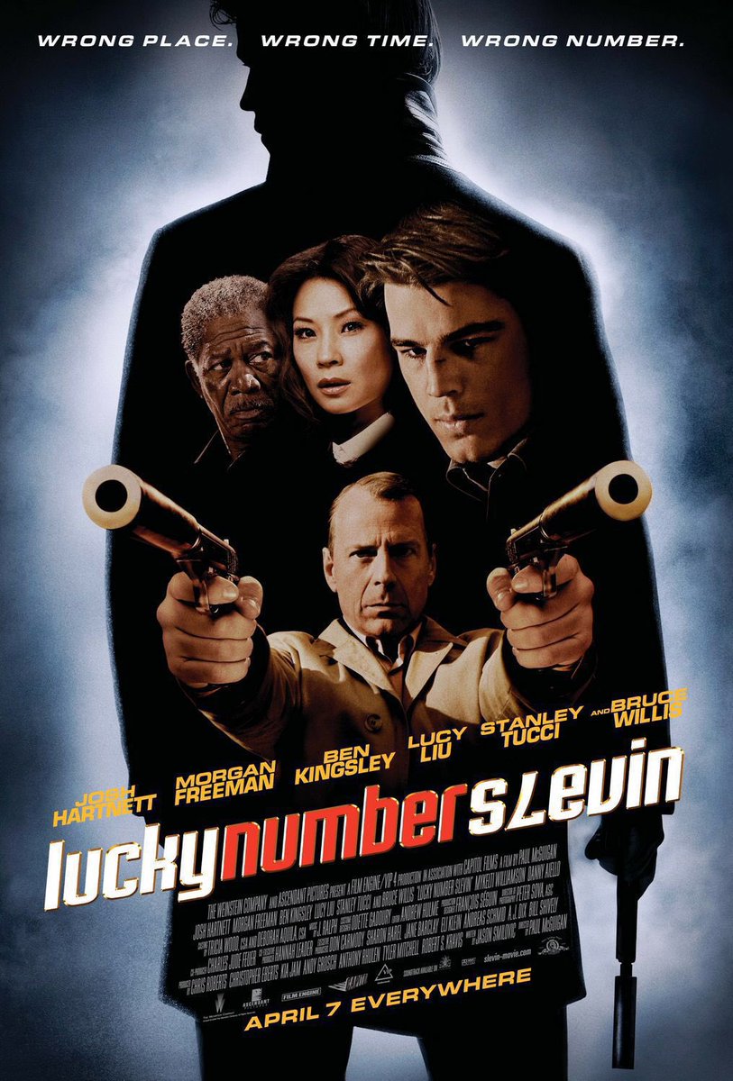 FilmNewsNos's tweet photo. 🎬MOVIE HISTORY: 20 years ago today, April 7, 2006 the movie ‘Lucky Number Slevin’ opened in theaters!
#JoshHartnett #LucyLiu #BruceWillis #MorganFreeman #BenKingsley #StanleyTucci #MichaelRubenfeld #PeterOuterbridge #KevinChamberlin #DorianMissick #MykeltiWilliamson #CoreyStoll https://t.co/2lL7dzp1JA