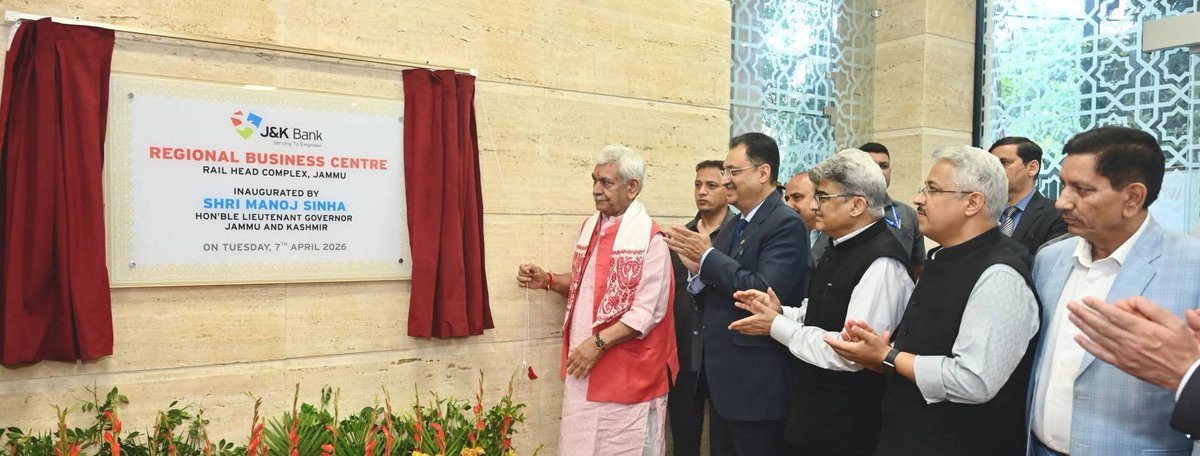 LG Shri Manoj Sinha Inaugurated J&amp;K Bank’s Regional Business Centre at Jammu. The facility will serve as a key operational and administrative hub for J&amp;K Bank, marking a significant milestone in Bank’s infrastructure and business expansion strategy.