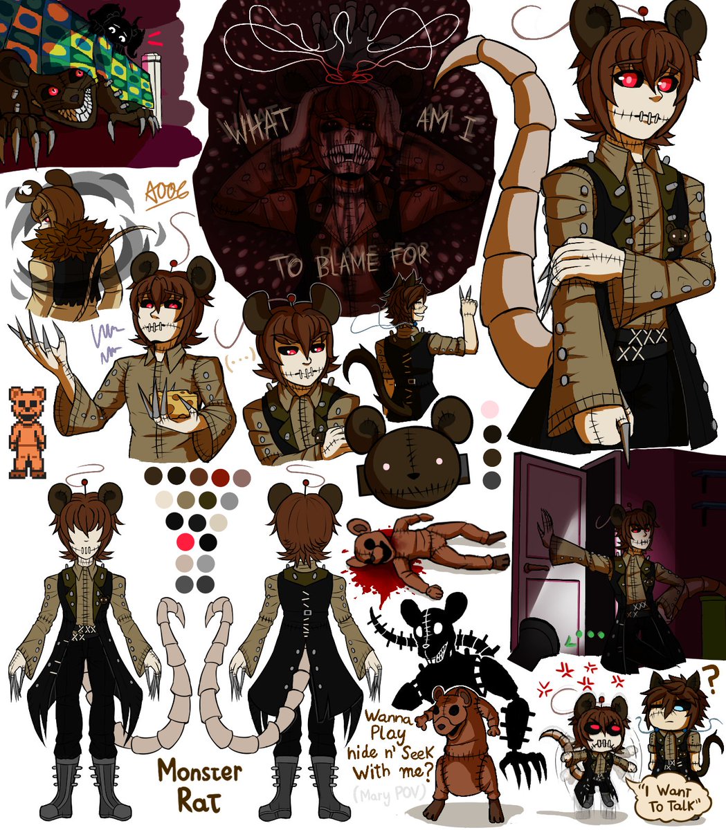AApple006's tweet photo. My reference of Monster Rat!
Original concept design by #wolfconf
#FNAC3 #monsterrat #fivenightsatcandys https://t.co/8DKTkGKxKs