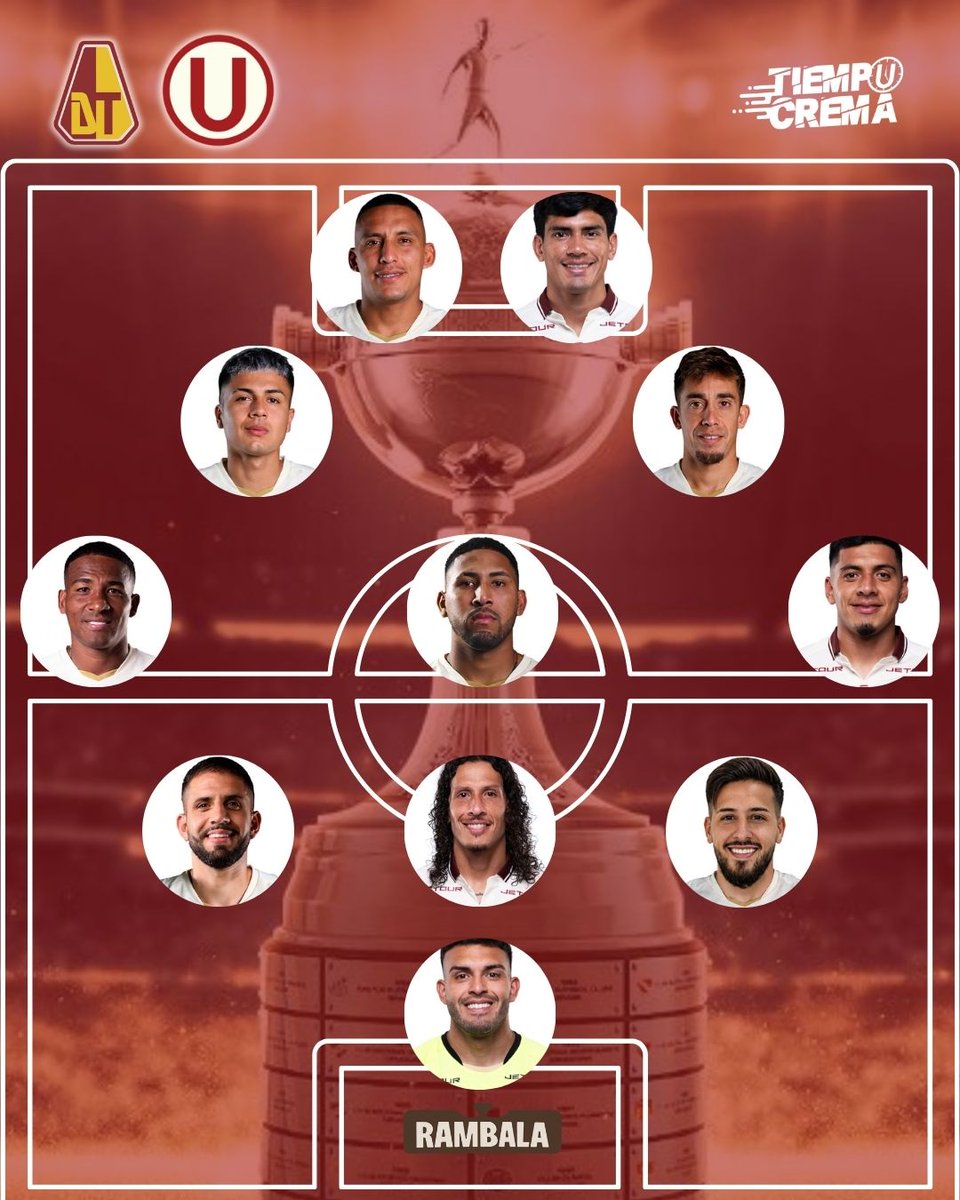 ¡𝙀𝙇 𝙊𝙉𝘾𝙀 𝙋𝘼𝙍𝘼 𝙀𝙇 𝘿𝙀𝘽𝙐𝙏!

Universitario inicia su camino en la <a href="/Libertadores/">CONMEBOL Libertadores</a> 2026 con la siguiente formación: 

👕Vargas, Di Benedetto, Riveros, Fara, Carabalí, Castillo, Inga, Concha, Pérez Guedes, Valera y Rivera.

📋Suplentes: Romero, Corzo, Santamaría, P.