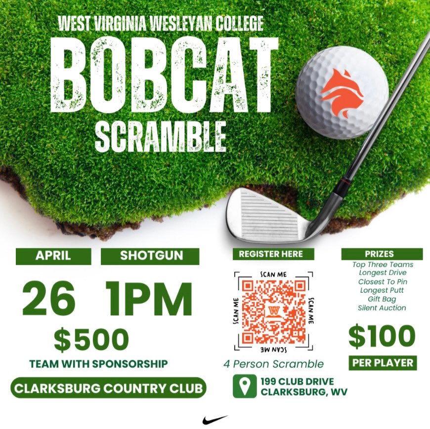 WVWCBobcats's tweet photo. Sign up for the Bobcat Scramble now!! 

Scan the QR Code below or visit https://t.co/i2fBRMsEJR https://t.co/Xpt6re1HvY