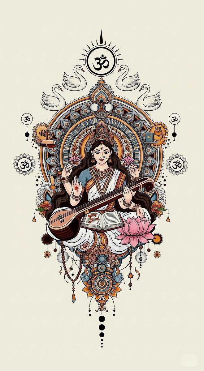 AncientSoul06's tweet photo. Bow to Saraswati, the goddess of learning and divine intellect. https://t.co/2acEiLDYRy