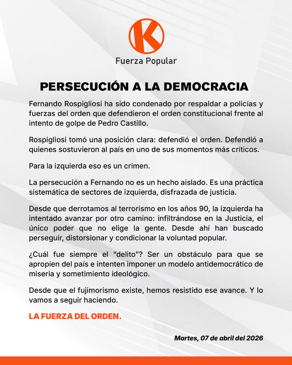 Partido Político Fuerza Popular tweet media