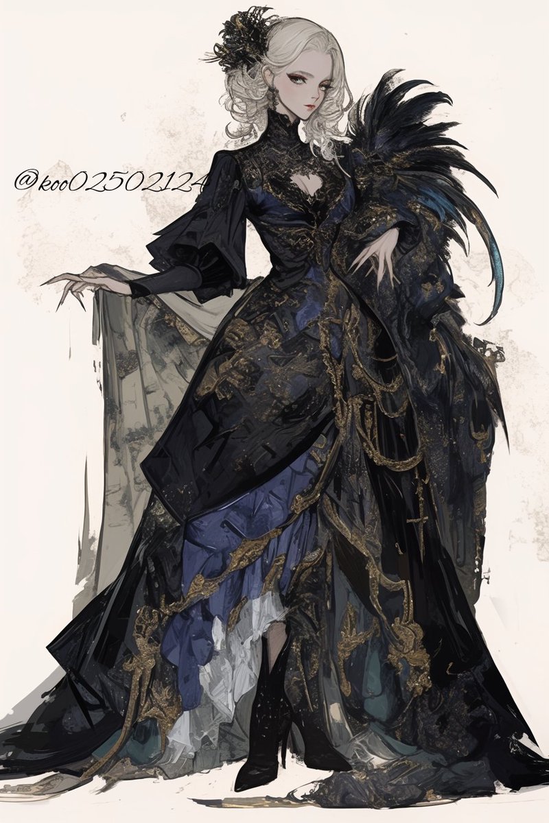 koo02502124's tweet image. ダークなドレス

#ドレスデザイン　#ダーク