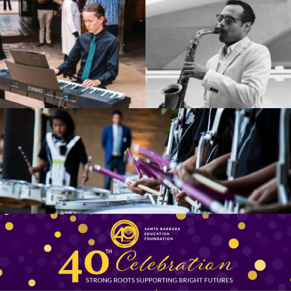 SBEdFoundation's tweet photo. Kick off the evening at our 40th Celebration with a cocktail hour featuring live performances by Lucien Dempsey, the Lito Hernandez Quartet, and the La Cumbre Junior High Drumline! Join us on April 23rd for an event 40 years in the making!

For tickets:  https://t.co/nuKo2oaleS https://t.co/RwWCK0n0Xx
