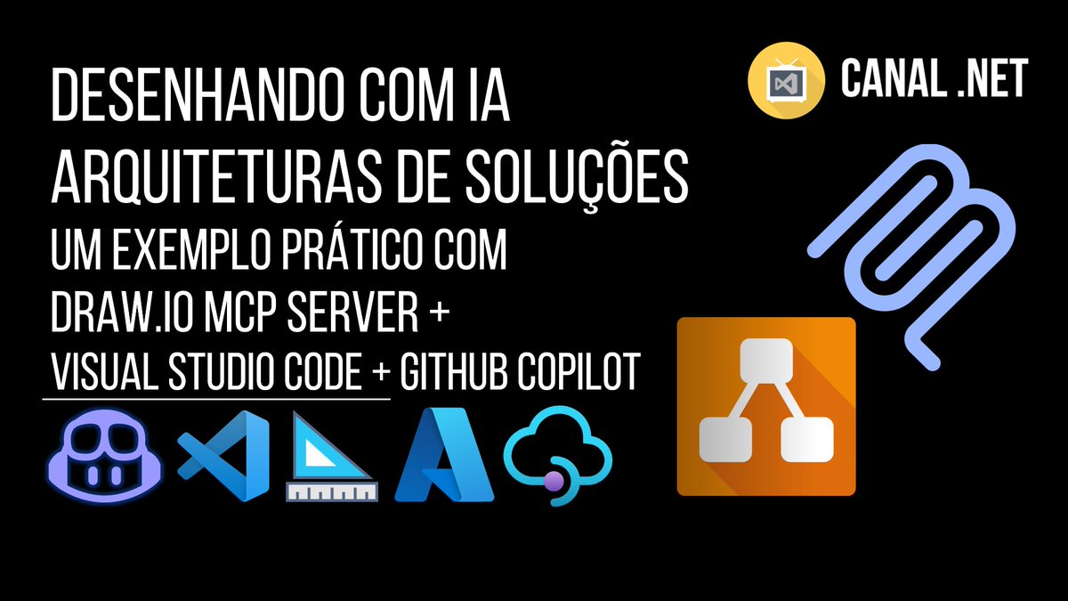 RenatoGroff's tweet image. Novo vídeo no Canal .NET -&amp;gt; Desenhando com IA Arquiteturas de Soluções: um exemplo com draw_io MCP Server + VS Code + Copilot -- Link: youtube.com/watch?v=-3SFDq…

#mcp #drawio #visualstudiocode #githubcopilot #ai #agents #solutionsarchitect #artificialintelligence #llms #software