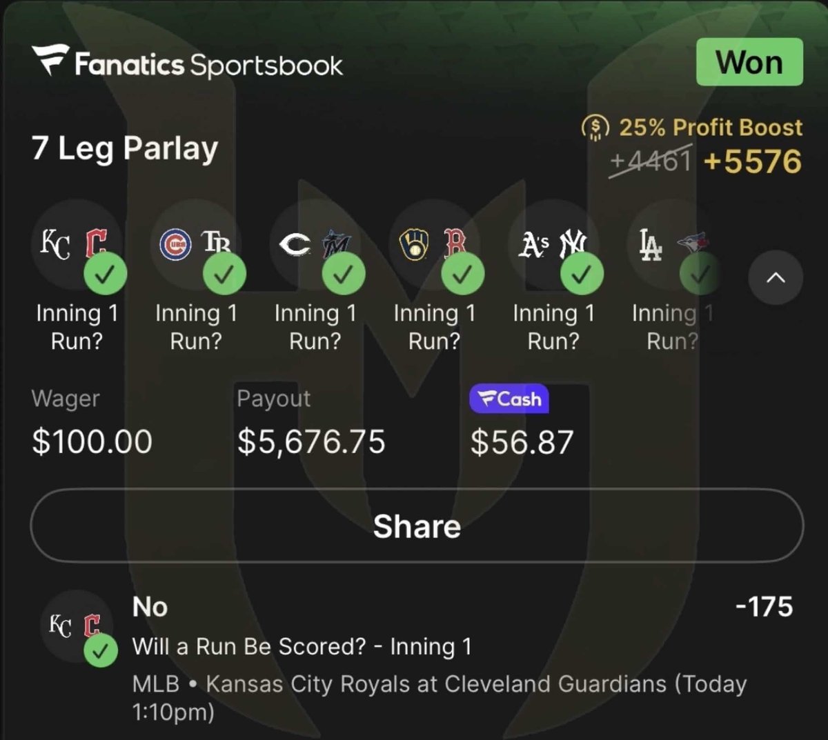 This dude <a href="/SosaPicks/">Sosa</a> just hit a +5576 🤯

$100 into $5,700 🤯✅

$100 to someone who likes/rt &amp; follows us both in celebration. 🫡